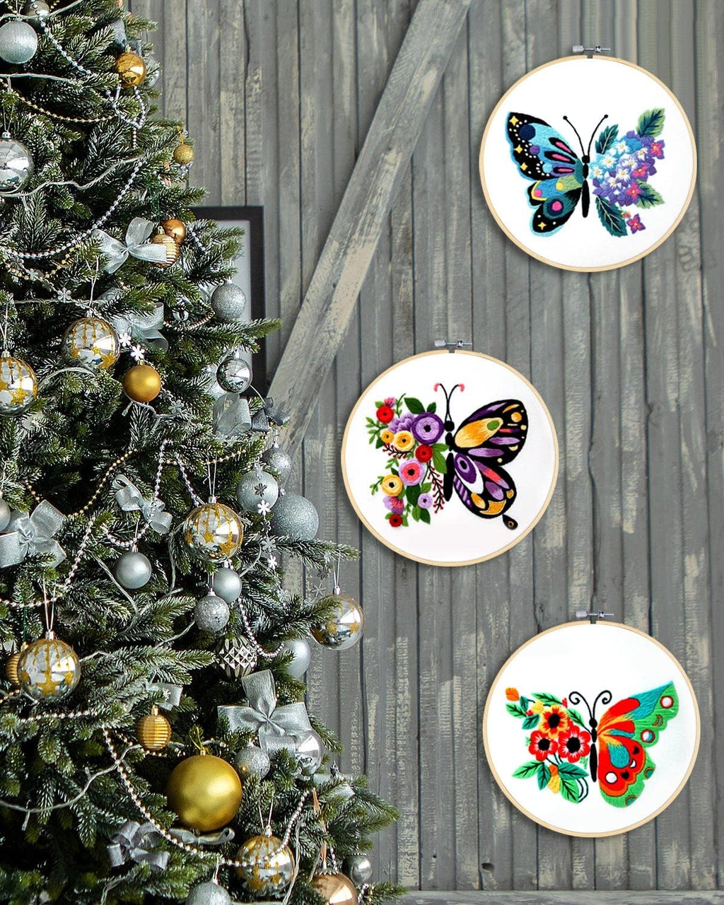 3 Pieces Embroidery Hoops, 12 inch Bamboo Frame Circle Cross Stitch