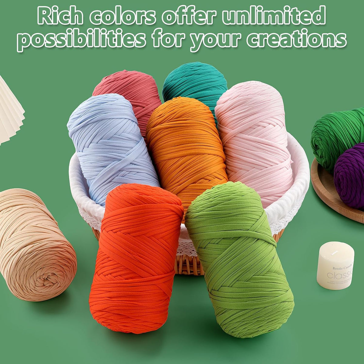 2 Pack Soft T-Shirt Yarn for Crochet, T Shirt Yarns for Crocheting