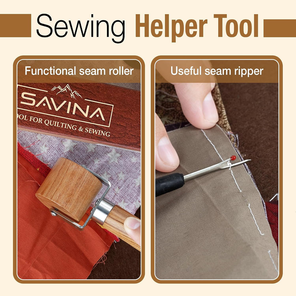 SAVINA 4Pcs Sewing Set, Tailor Clapper, Seam Roller, Stiletto & Seam