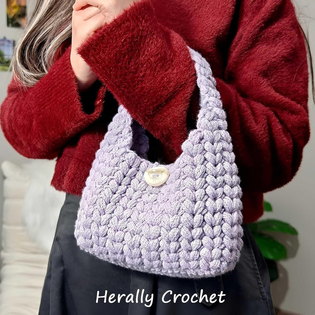 Herally Crochet Kit DIY Bag for Beginners - Wheatear Hobo Bag