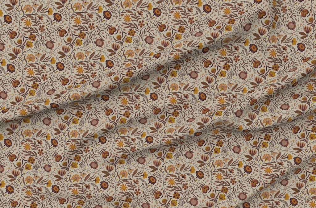 Spoonflower Fabric Bohemian Botanical Floral on Essex Linen