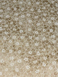 Khaki Floral Cotton Fabric – 1 Yard Precut, 100% Cotton Neutral Floral