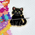 Meloca Designs Black Cat Needle Minder for Cross Stitch, Embroidery