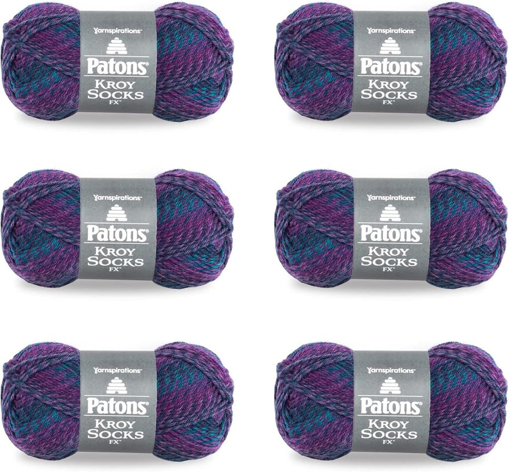 Patons Kroy Socks FX Celestial Colors Yarn - 6 Pack of 1.75oz/50g