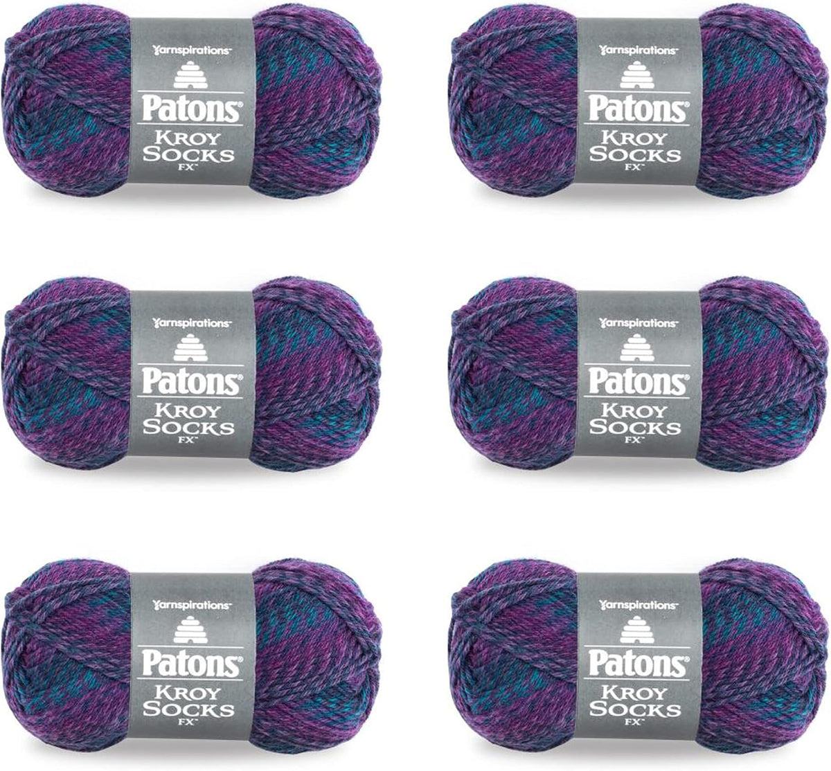 Patons Kroy Socks FX Celestial Colors Yarn - 6 Pack of 1.75oz/50g