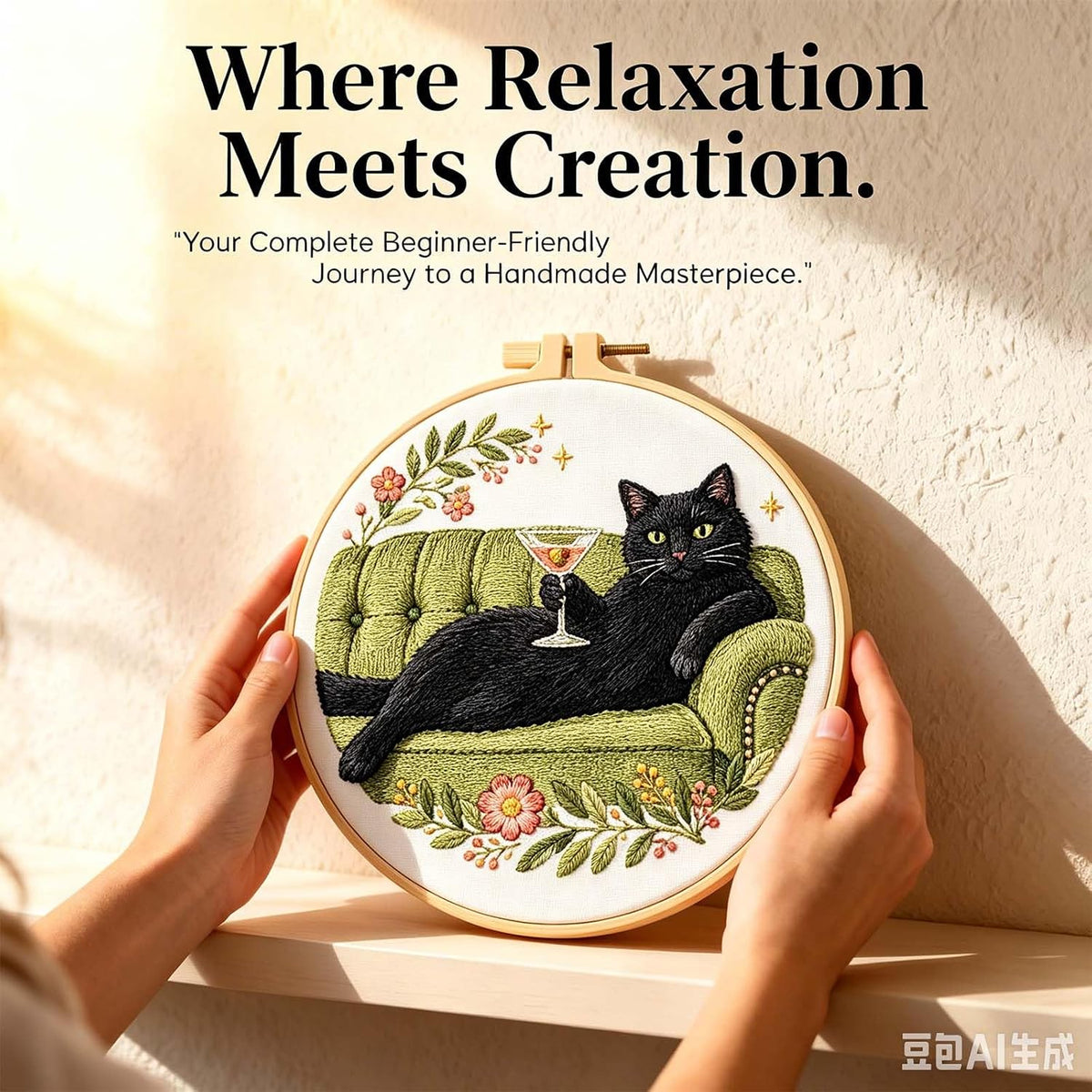 niurenmaoyi Funny Embroidery Kit for Beginner,Needlepoint Kit for