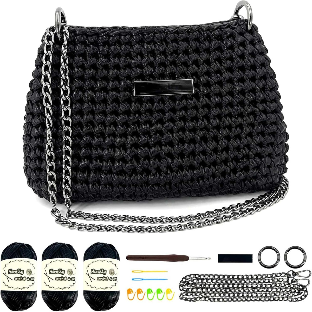 Herally Crochet Kit DIY Bag for Beginners - Crochet Pochette Bag