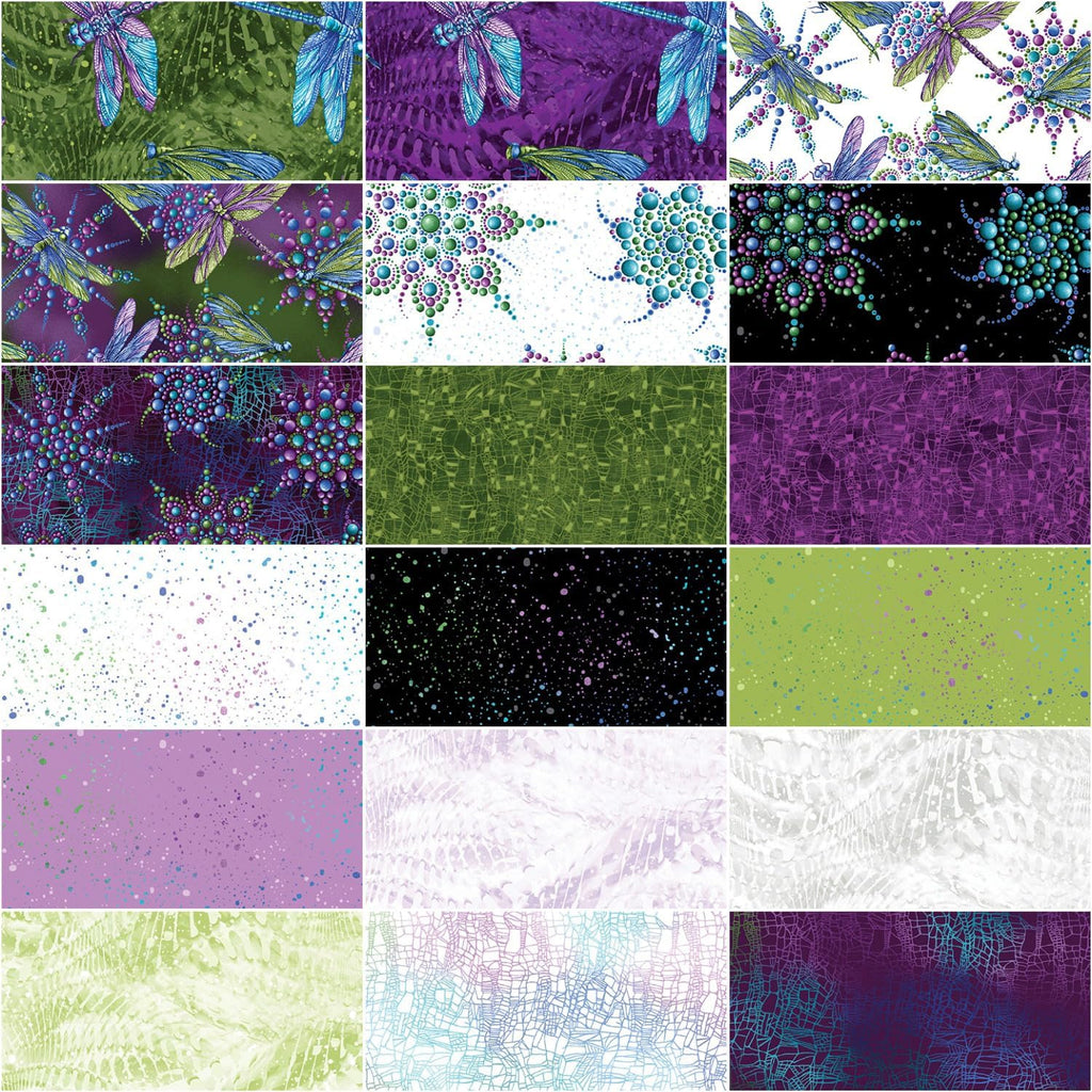 Ann Lauer Dragonfly Wonder 10X10 Pack 42 10-inch Squares Layer Cake