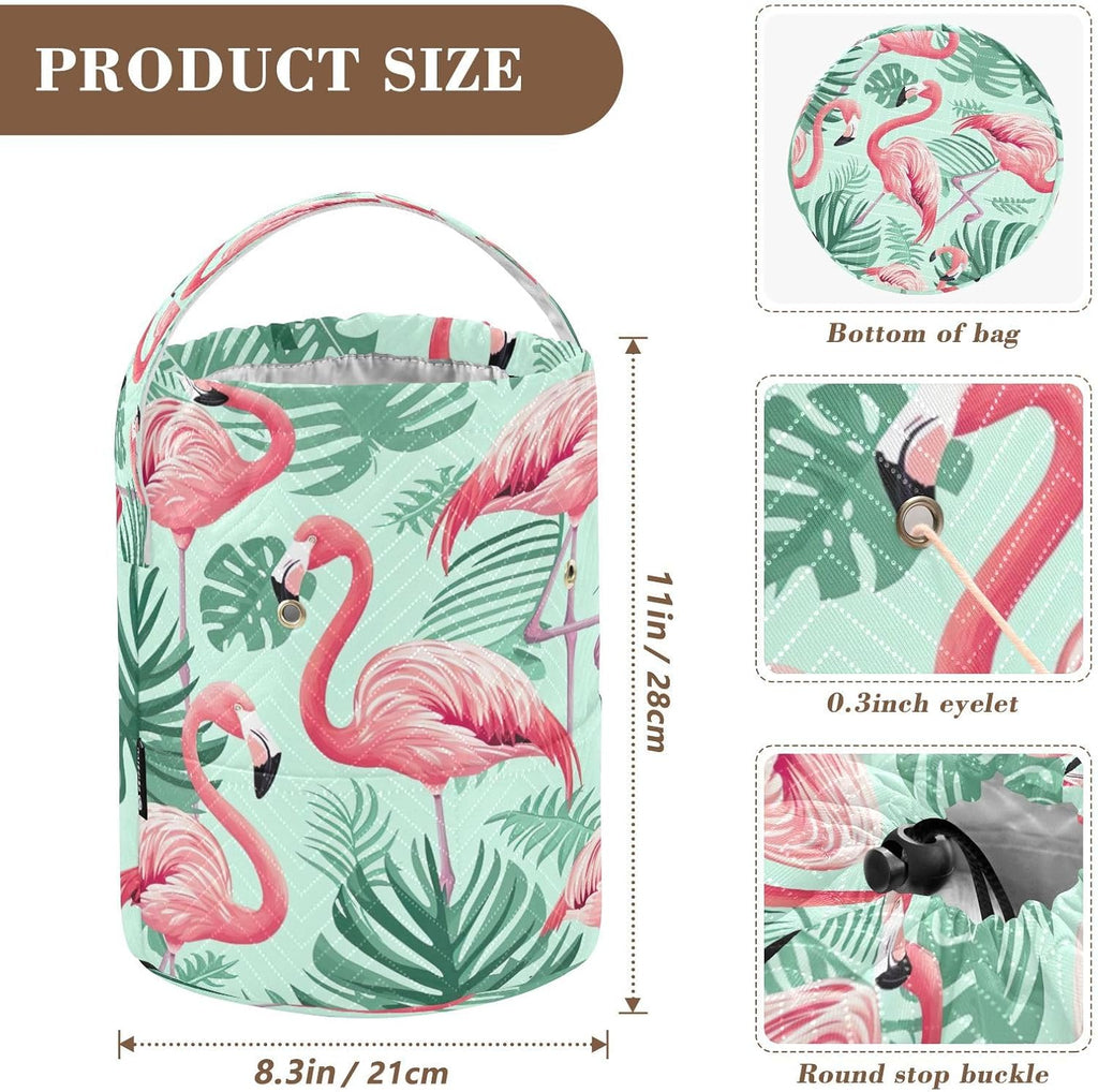 YETTASBIN Flamingo Yarn Storage Bag, Large Crochet Knitting Bag
