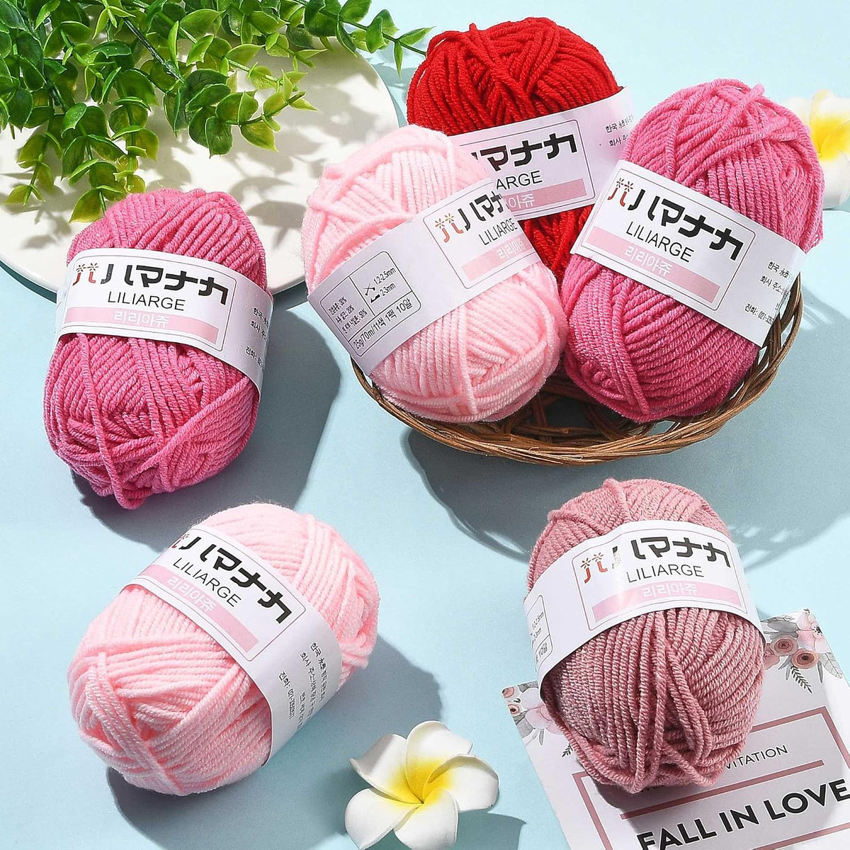12 Polyester Acrylic Yarn Skeins 919 Yards Soft Crochet Yarn Assorted