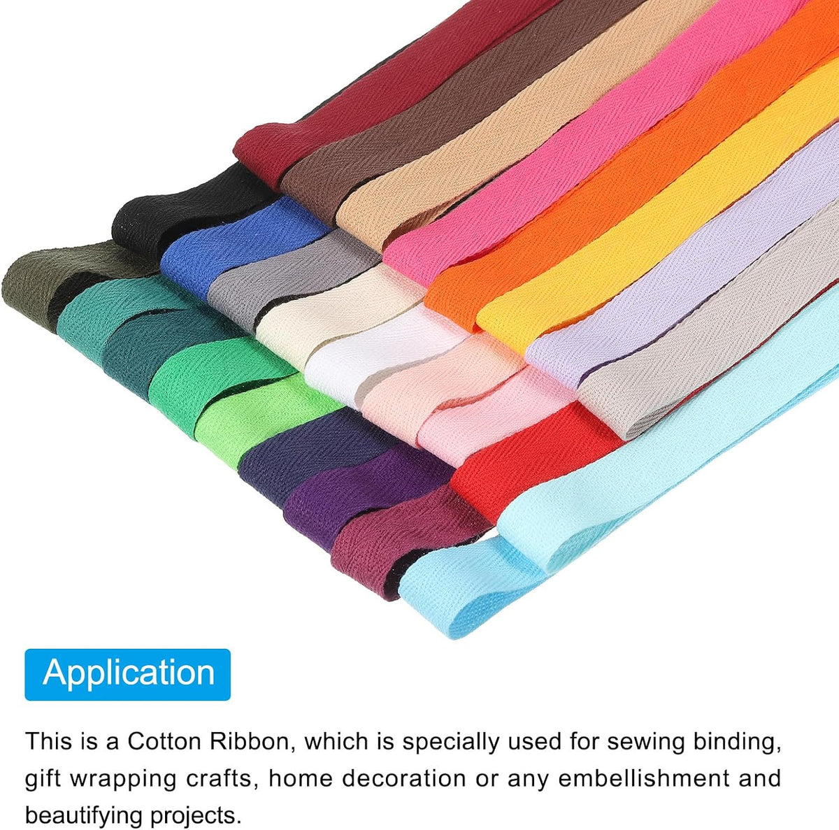 PATIKIL Cotton Twill Tape 1/4 Inch 10 Yards 100% Cotton Ribbon Bias