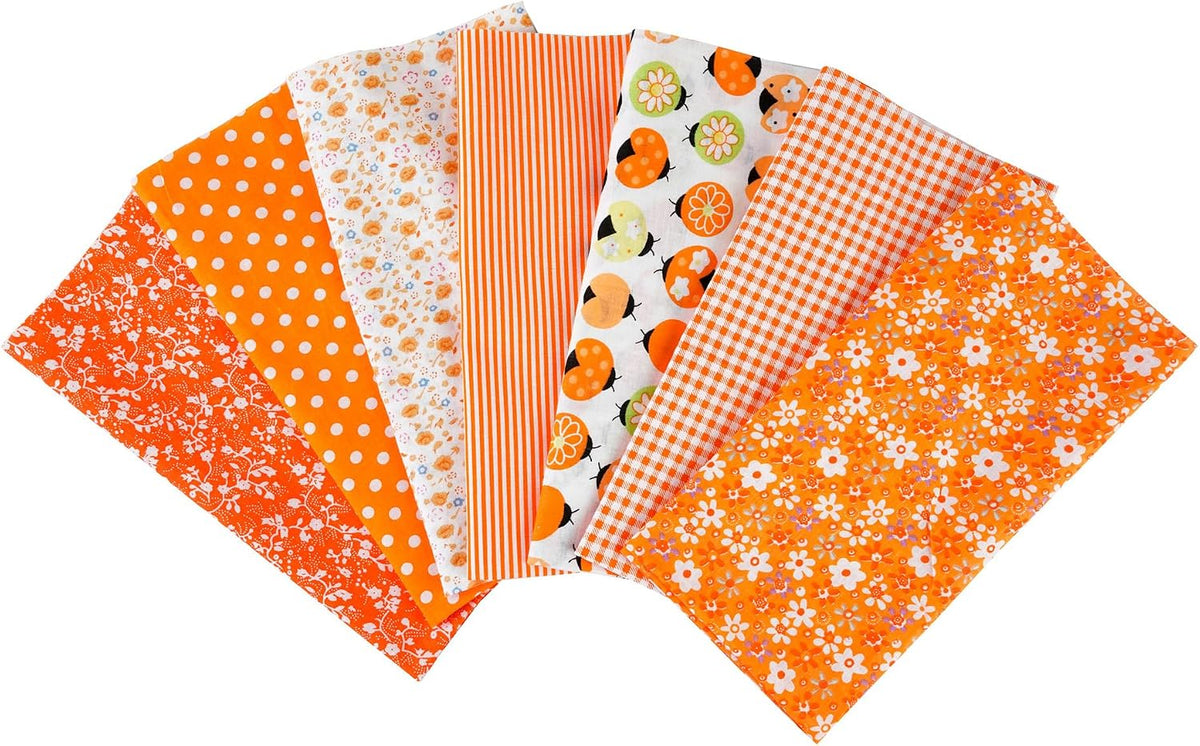 7PCS Flower Cotton Fabric Squares 20" x 20" Fat Quarter Fabric Bundles