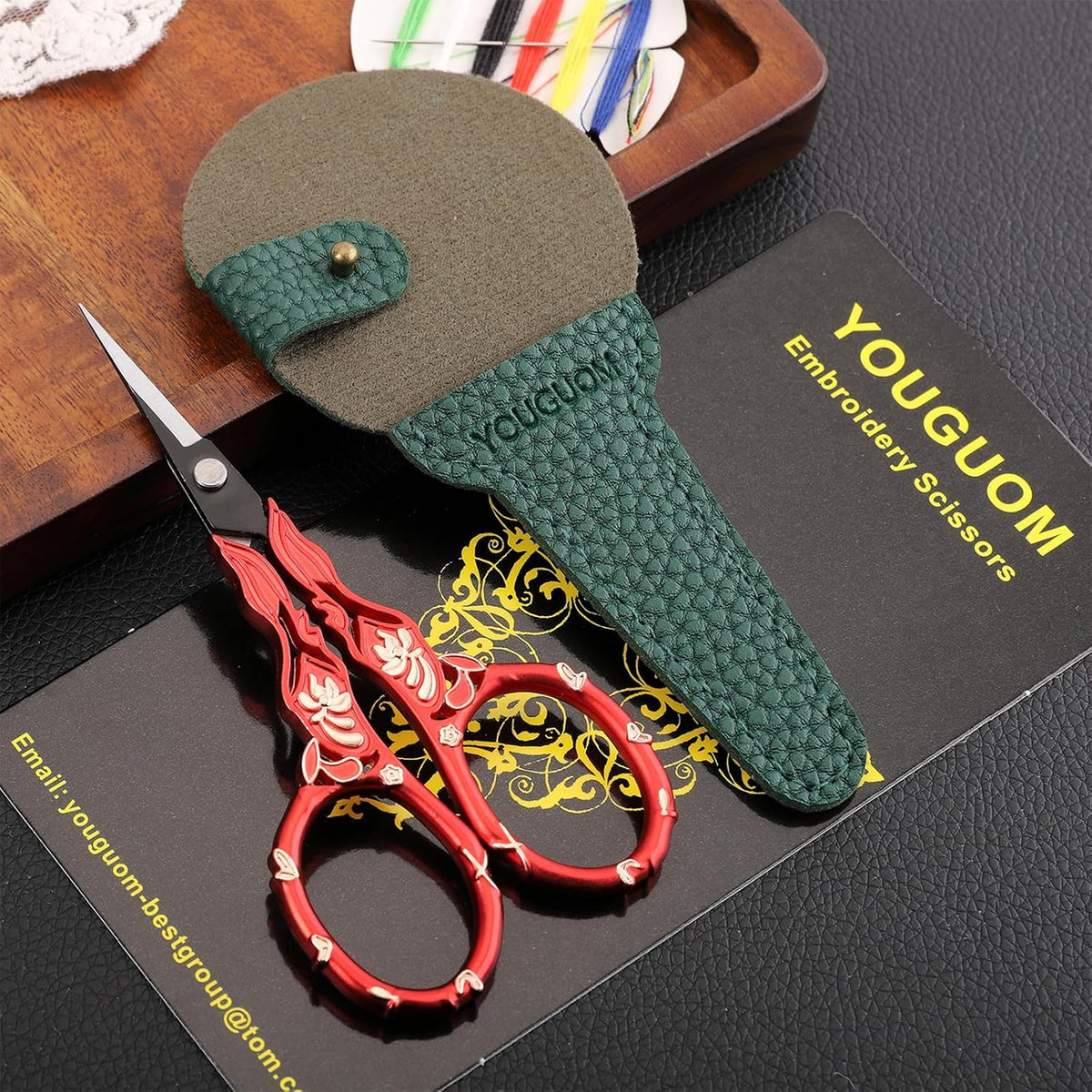 YOUGUOM Small Sewing Scissors with Cover, Needlework Shears