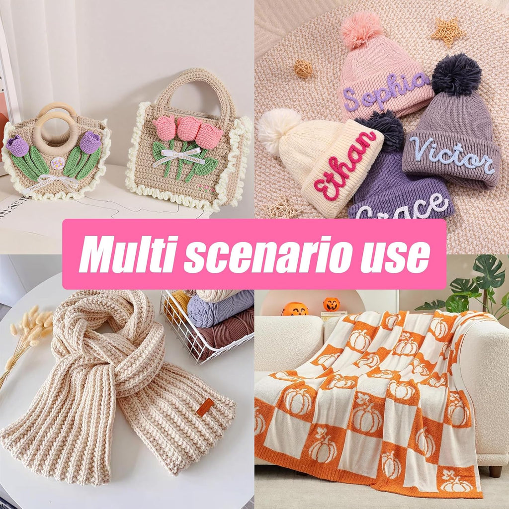 VwoYbai 5PCS Large Crochet Hooks Set,Large Rubber Handle Crochet Hooks