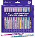The Quilted Bear Soft Touch Marble Crochet Hook Set, 12 Ergonomic