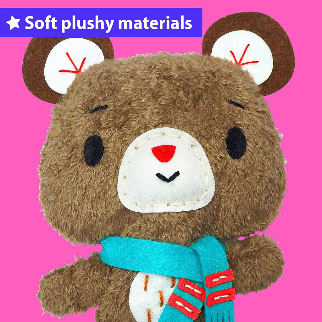 KRAFUN Teddy Bear Sewing Kit for Kids Ages 8-12 - No Scissors