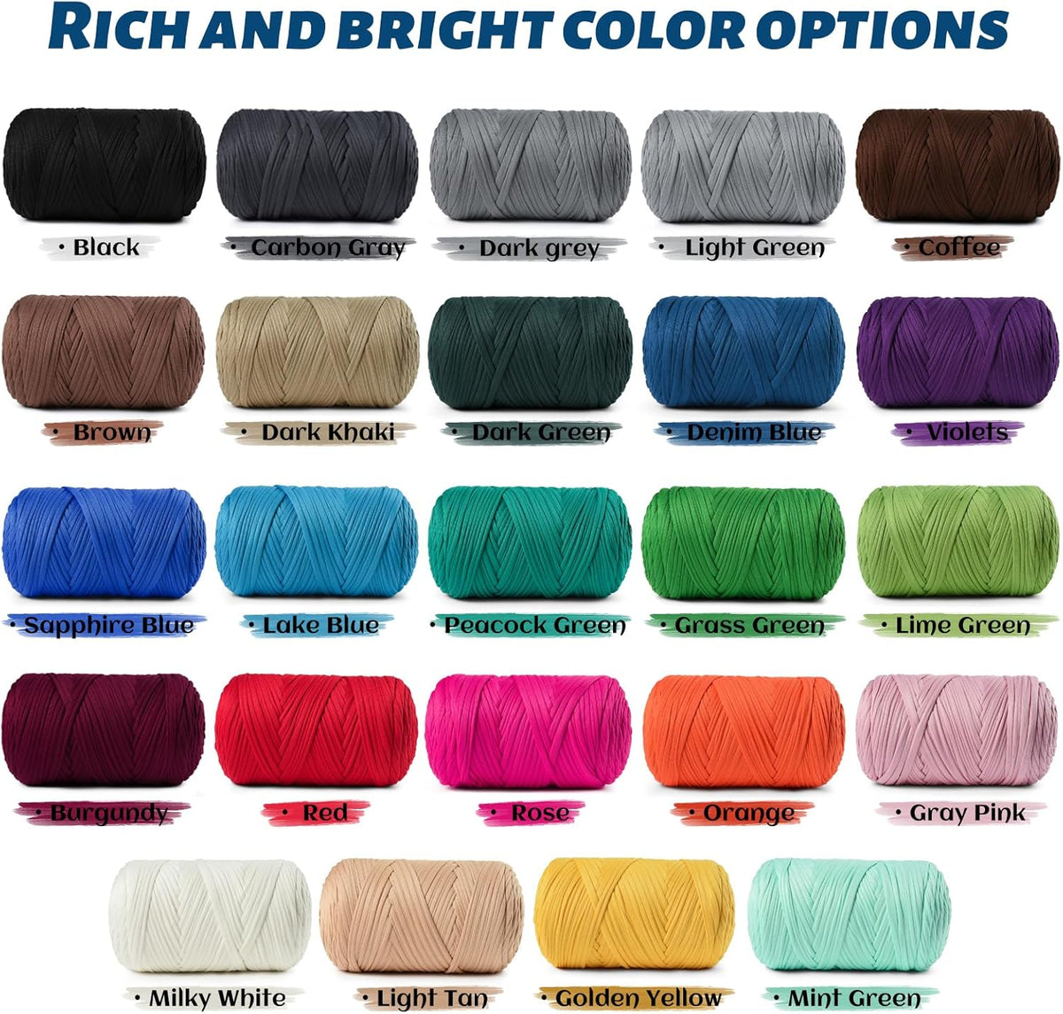 Elastic Fabric T Shirt Yarn for Crocheting,Beginner Crochet Yarns with