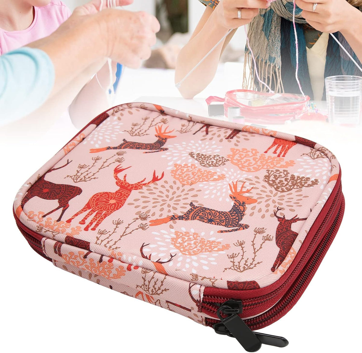 FLEXMAN Crochet Hook Case, Double Layer Handmade Knitting Tool Pouch