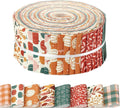 40 Pcs 2.5" x 39.4" Boho Fall Cotton Fabric Bundles Fall Pattern