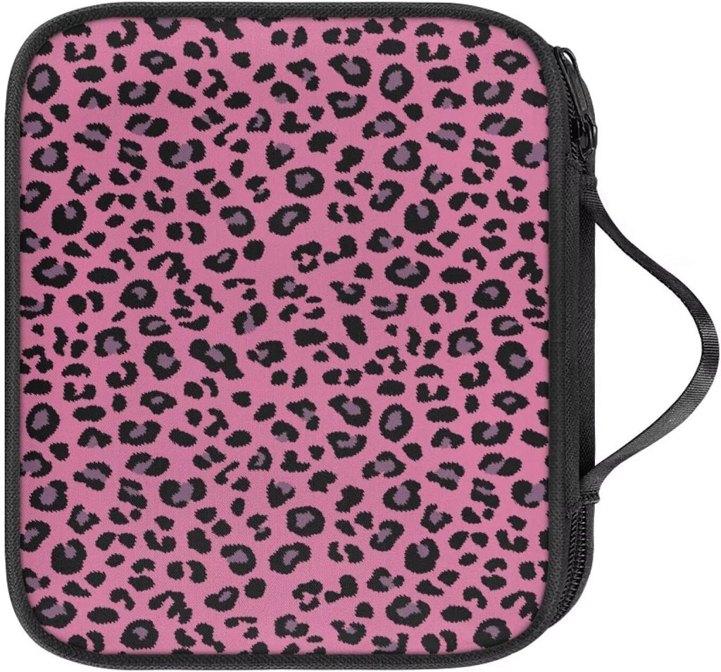 Luarisgur Leopard Print Crochet Hook Holder Case with Handle and