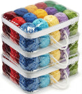 Shinylin 3 Pack Clear Yarn Storage Bags Bulk, Yarn Organizers, White