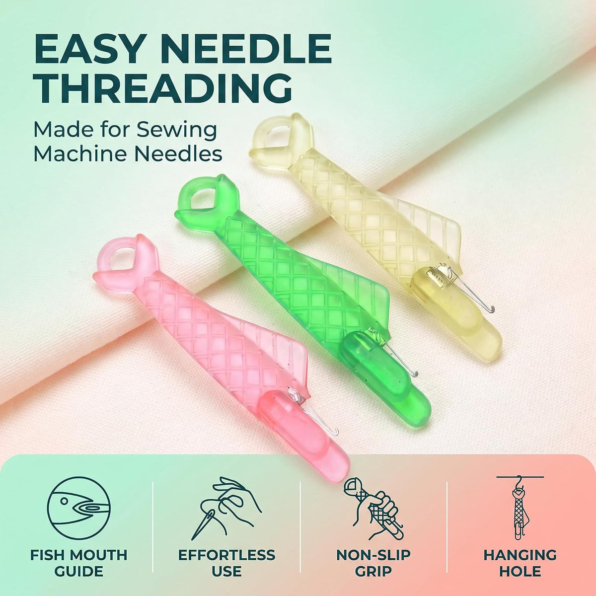 Fish Mouth Sewing Machine Needle Threader, Automatic Sewing Needle