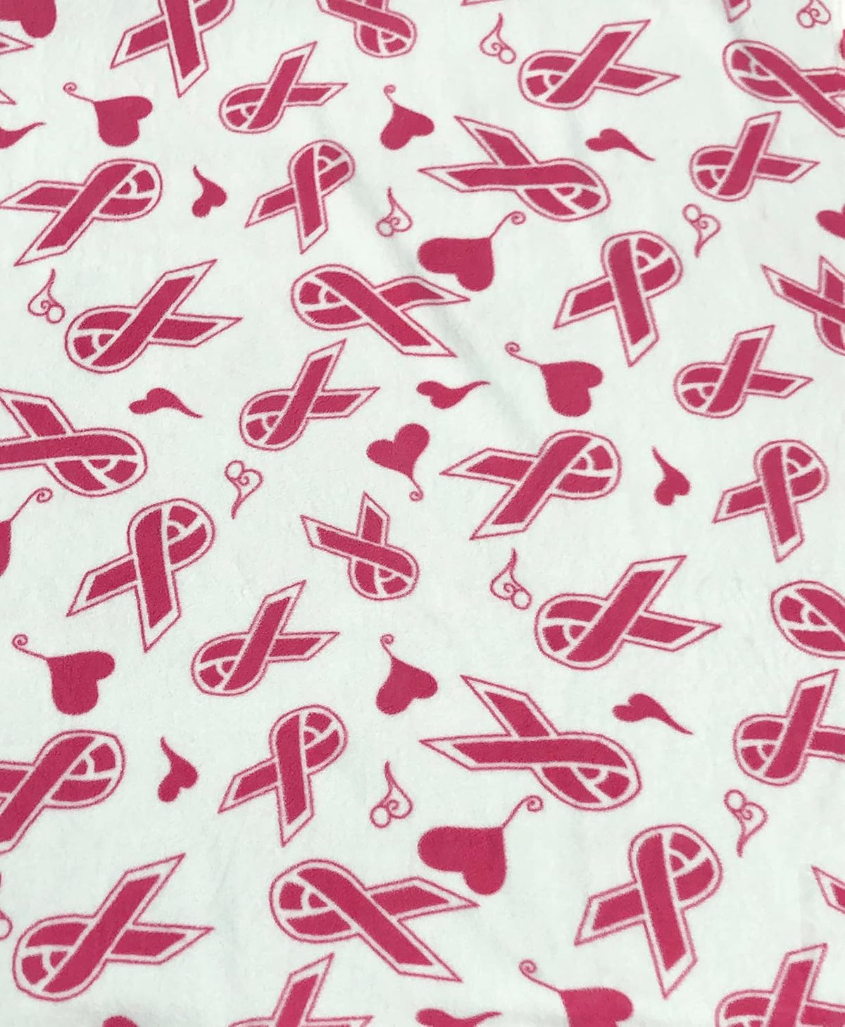 Assorted Anti-Pill Fleece Fabric by The Yard (Fleece-PinkRibbon)