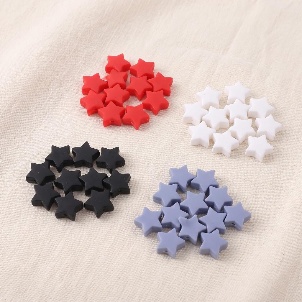 LOCZUK 40pcs Star Knitting Needle Point Protectors, Assorted Colors