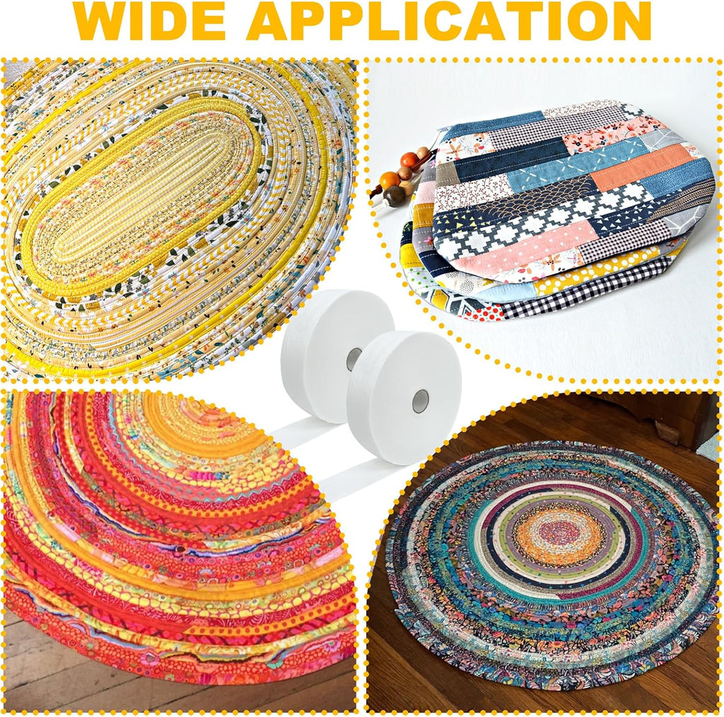CODOHI 3 Rolls Jelly Roll Batting Strips for Rugs 2 1/2 in Cotton