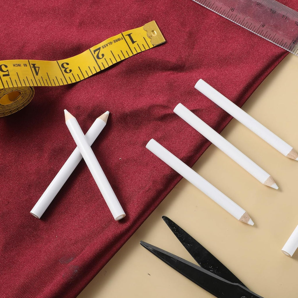Fabric Pencils for Sewing, 10 Pcs White Water Soluble Fabric Tailors