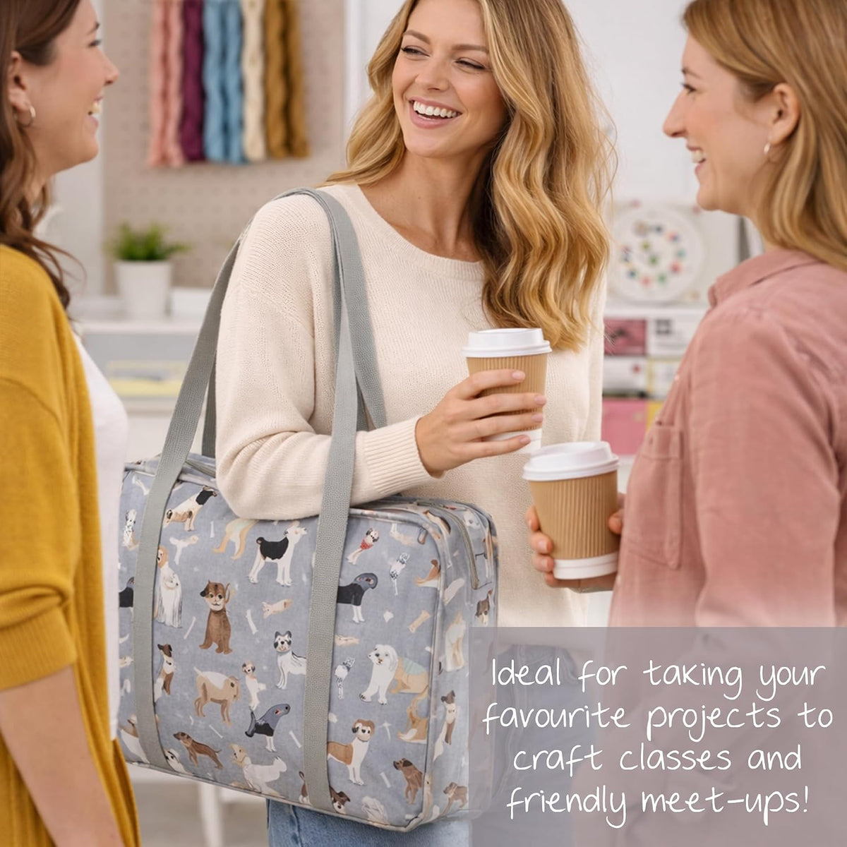 Hobby Gift Project Case Sewing and Yarn Storage Bag with Internal