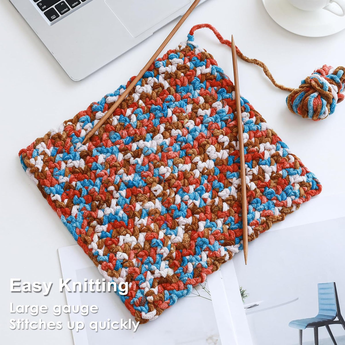 #6 Super Bulky Blanket Yarn for Crocheting - 4 Skeins