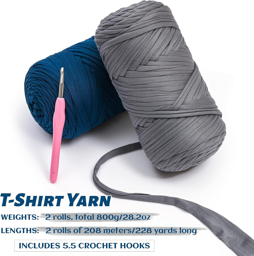 Elastic Fabric T Shirt Yarn for Crocheting,Beginner Crochet Yarns with