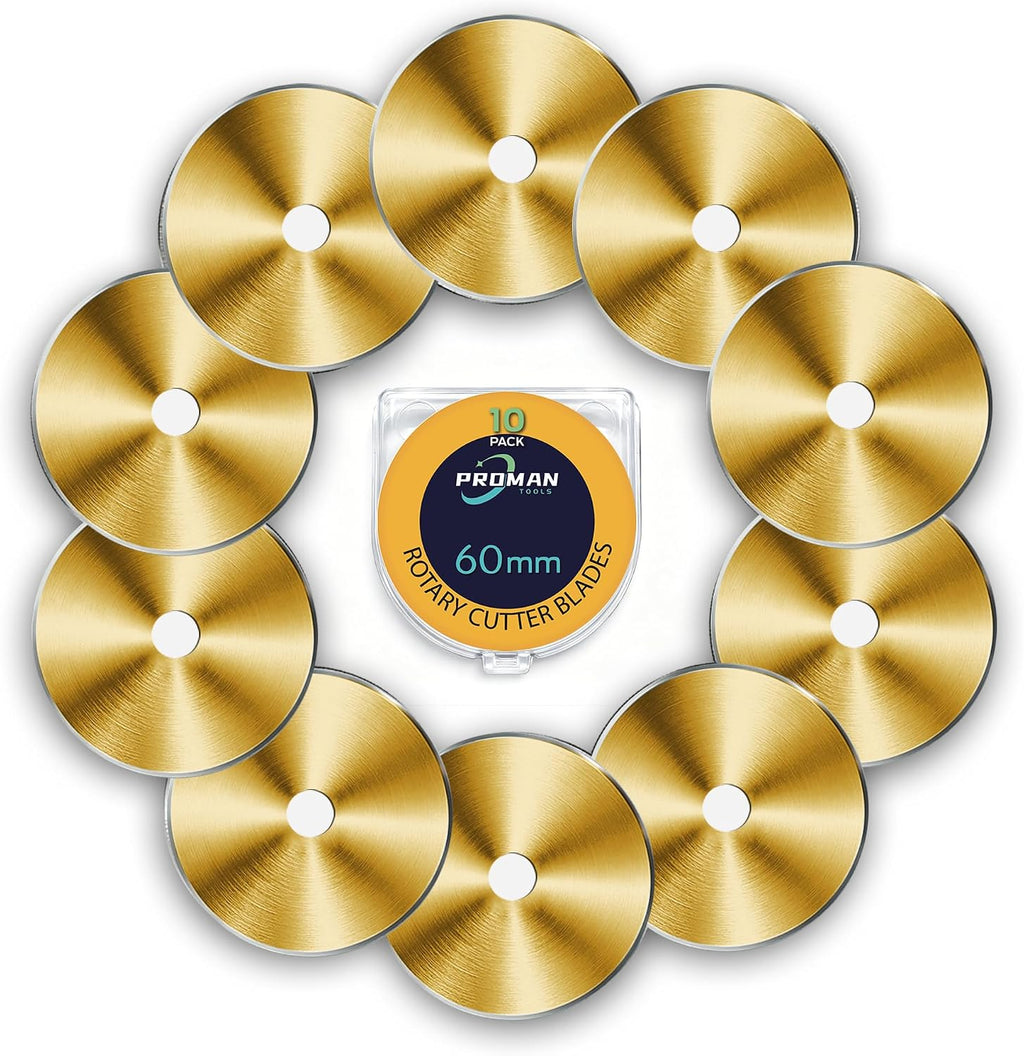 ProMan Tools 60mm Rotary Cutter Blades 10 Pack, Replacement Blades for