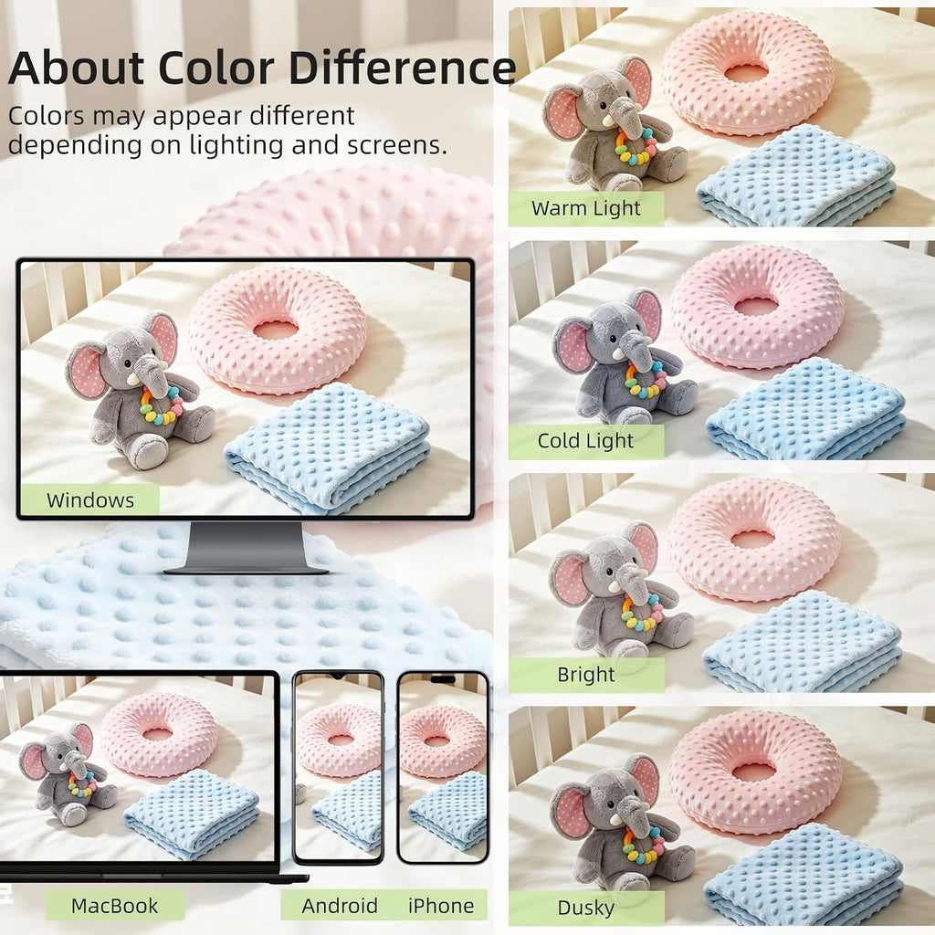 Minky Dot Fabric 65" Wide By The Yard Soft Fleece Fabric for Blanket