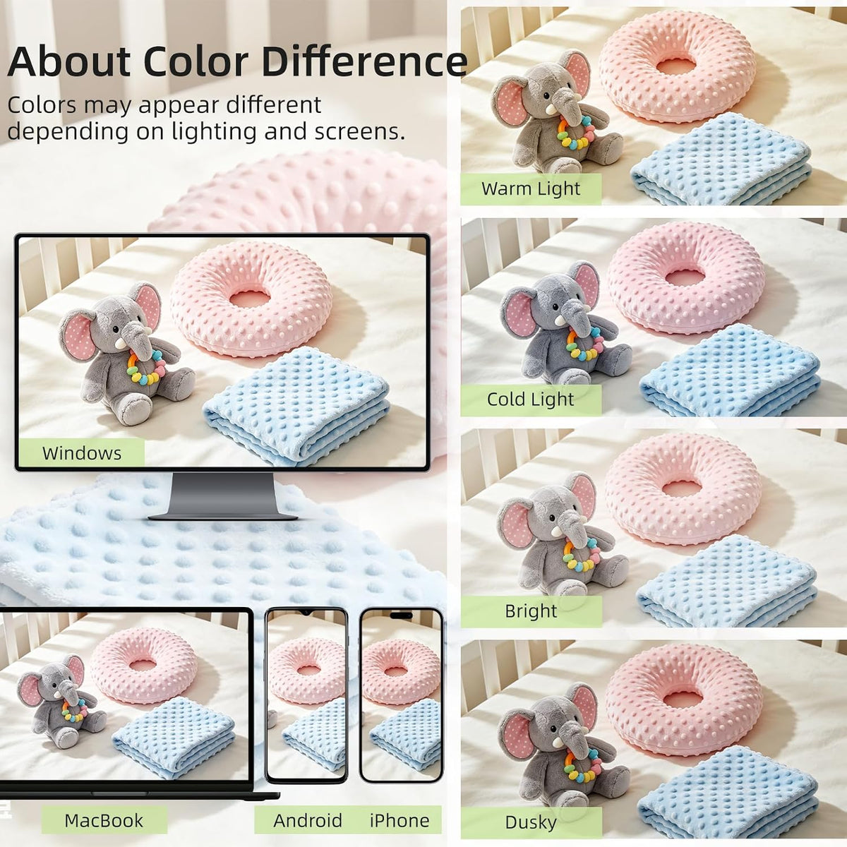 Minky Dot Fabric 65" Wide By The Yard Soft Fleece Fabric for Blanket