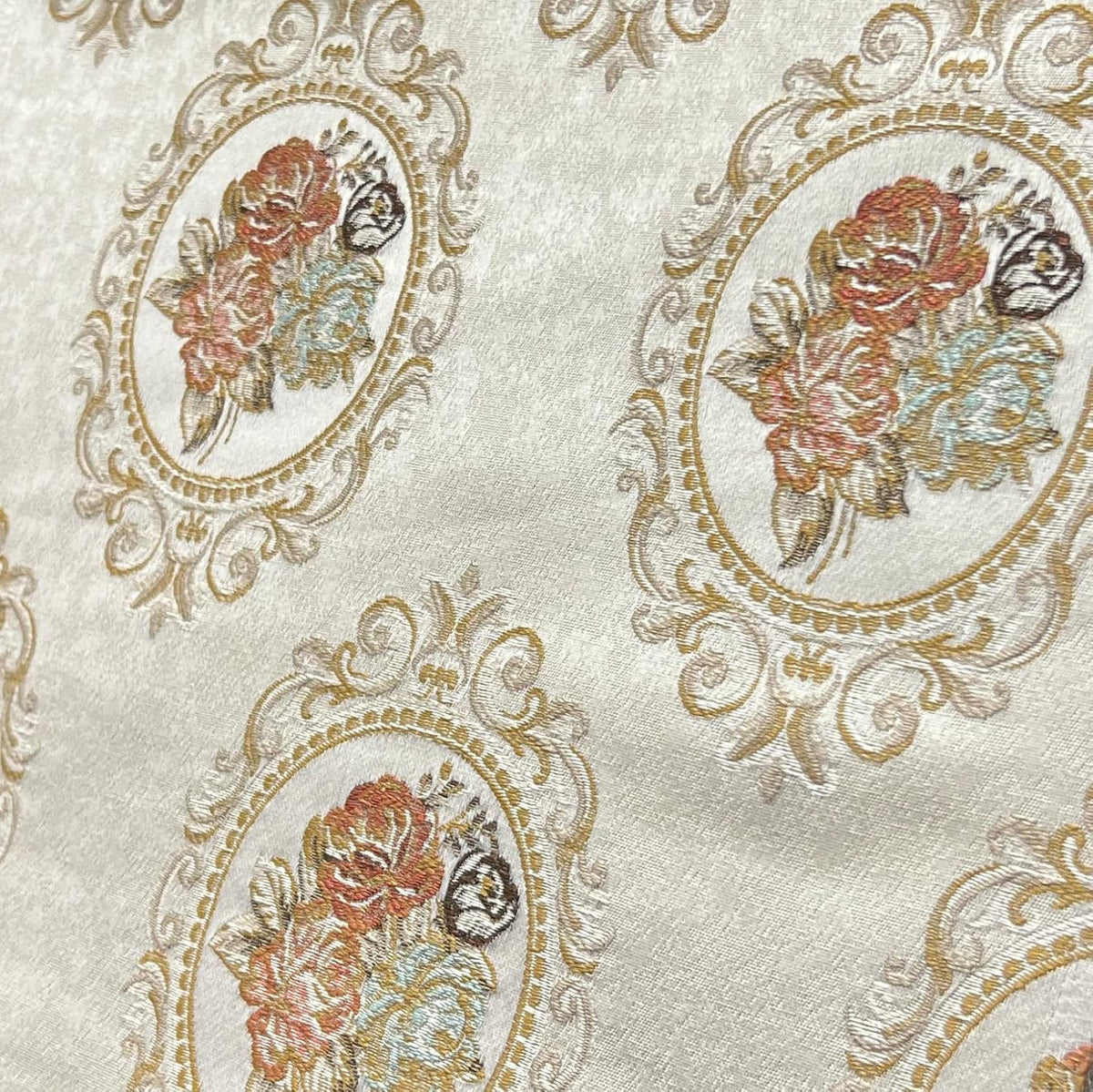 Luxurious Woven Jacquard Victorian Mirror Floral Design Heavy