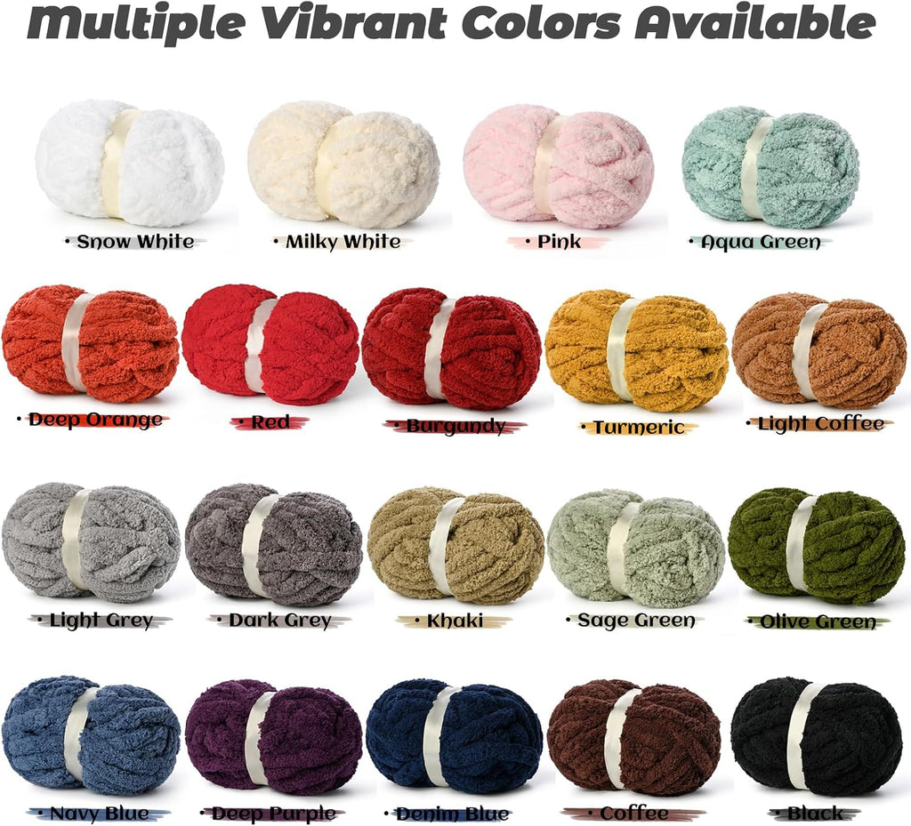 Chunky Jumbo Chenille Yarn #10 Olive Green 10 Pack