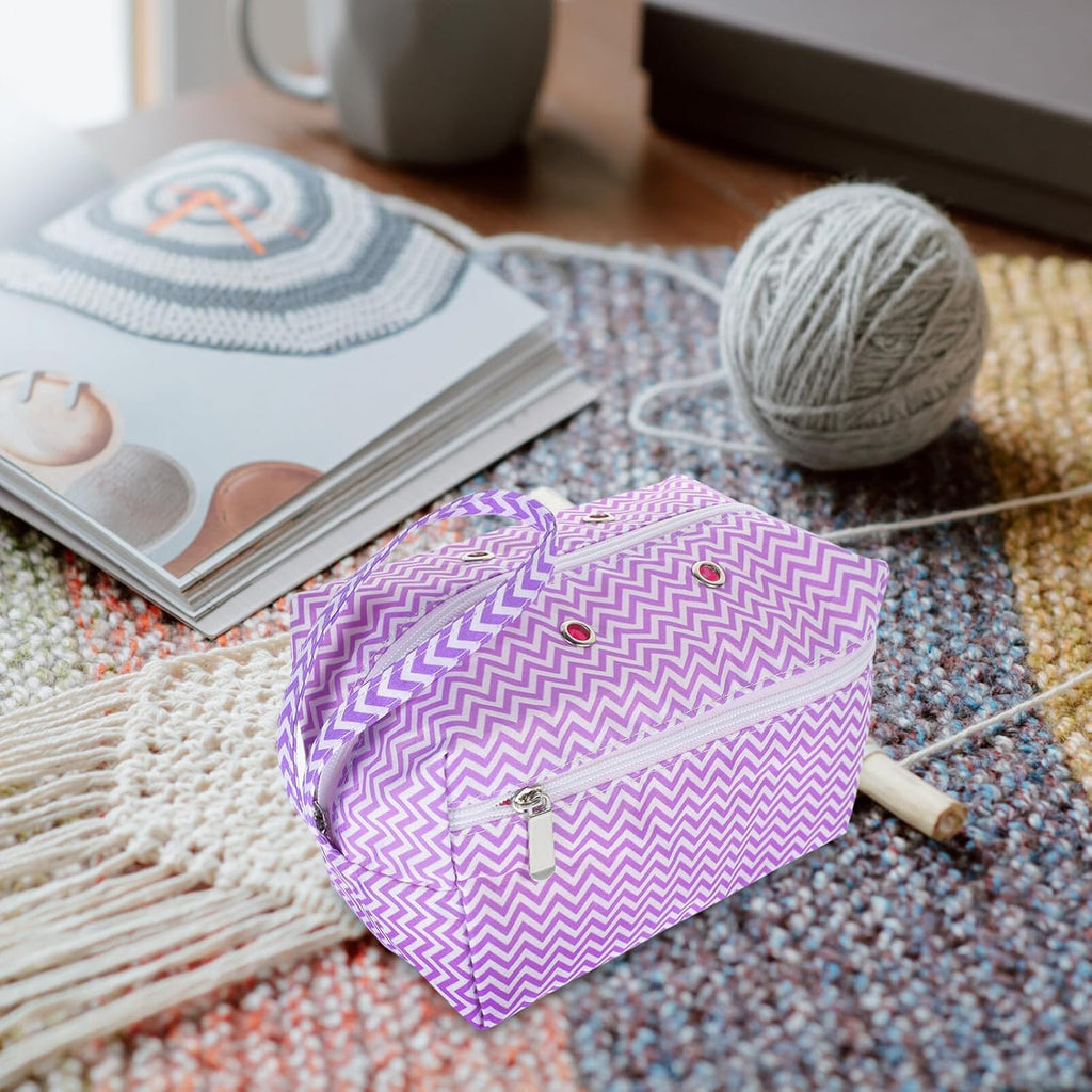 Crochet Project Yarn Bag for Crocheters, Cotton Storage Organizer