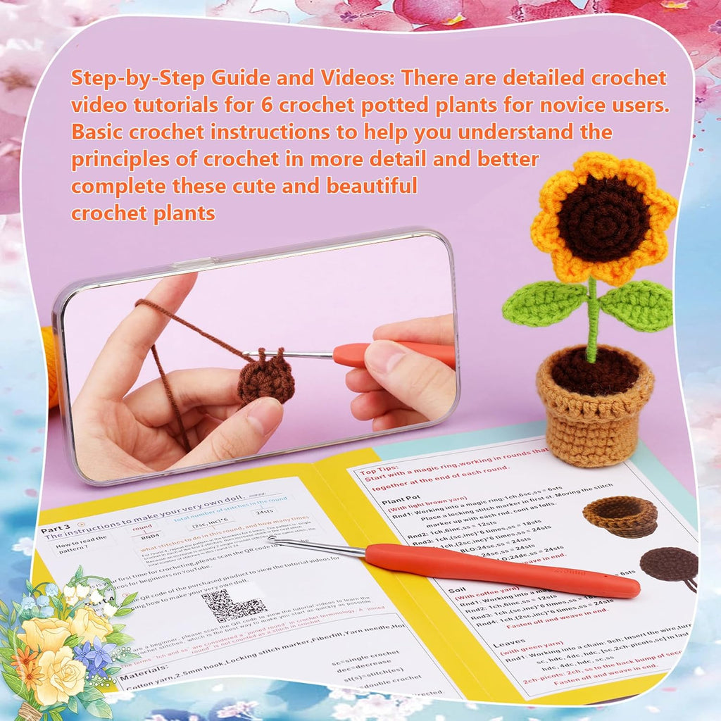 Yeaxxsqy Crochet Starter Kits for Beginners with Instructions, Flower