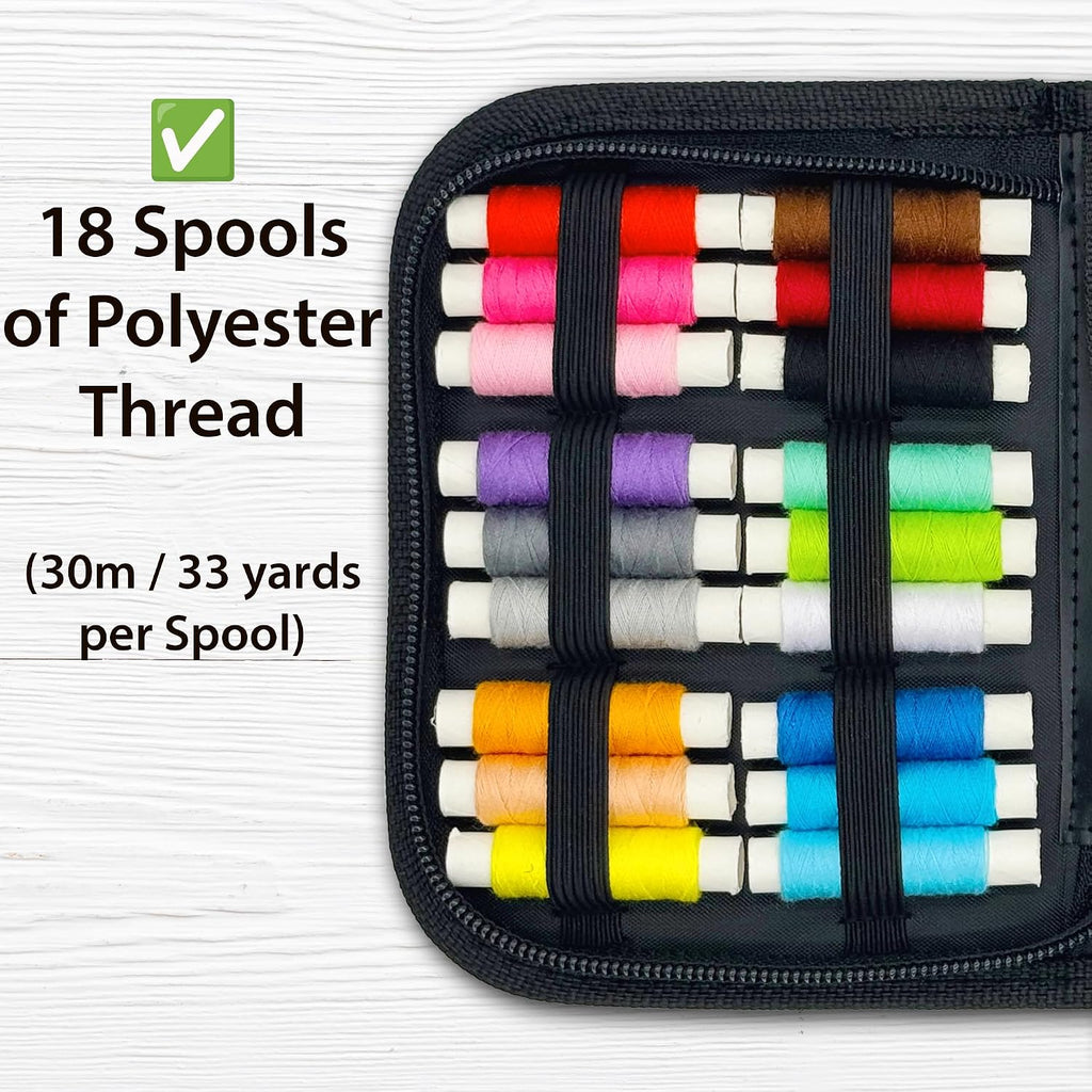 Vellostar Mini Hand Sewing Kit for Adults, Small Travel Case, 18