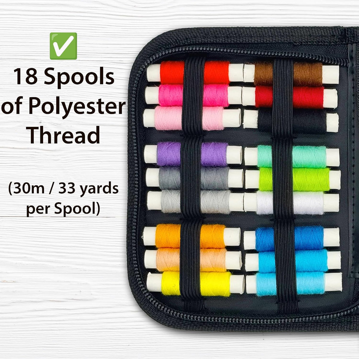 Vellostar Mini Hand Sewing Kit for Adults, Small Travel Case, 18