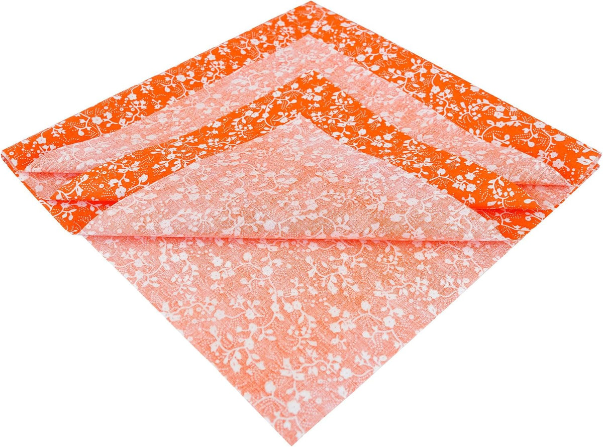 7PCS Flower Cotton Fabric Squares 20" x 20" Fat Quarter Fabric Bundles