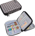 Damero Crochet Hook Case Organizer Empty, Large, Gray Dots