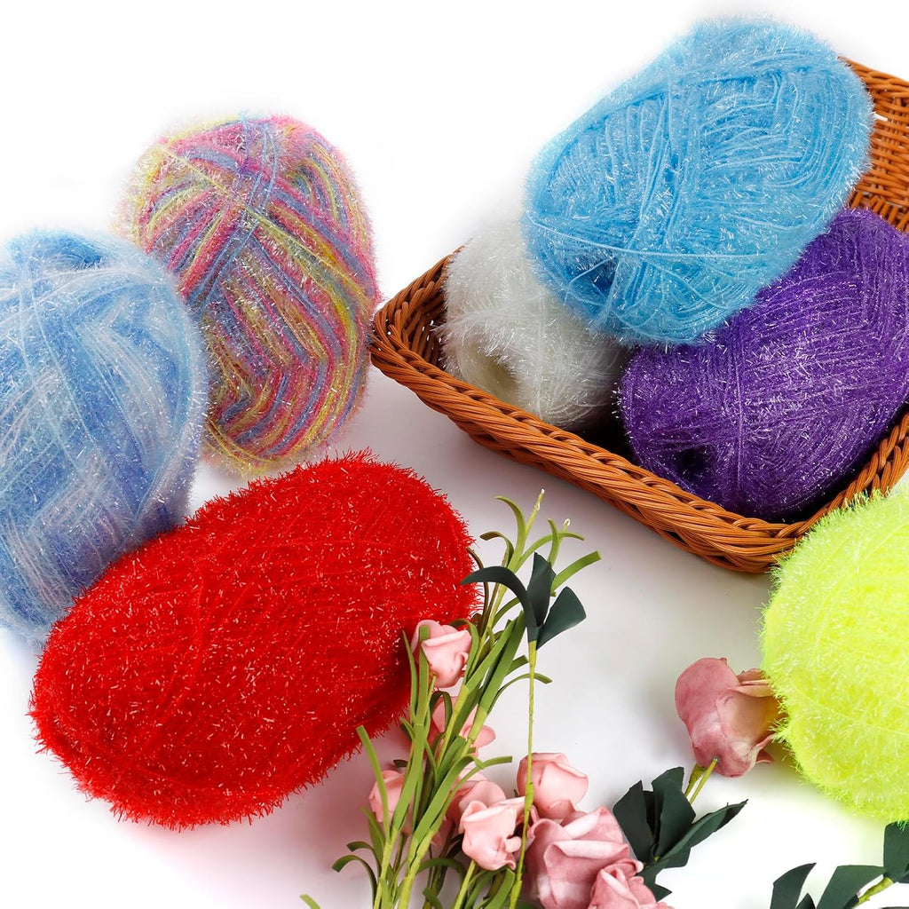 CAMAL Scrubby Yarn for Dishcloths Polyester Yarn for Crocheting