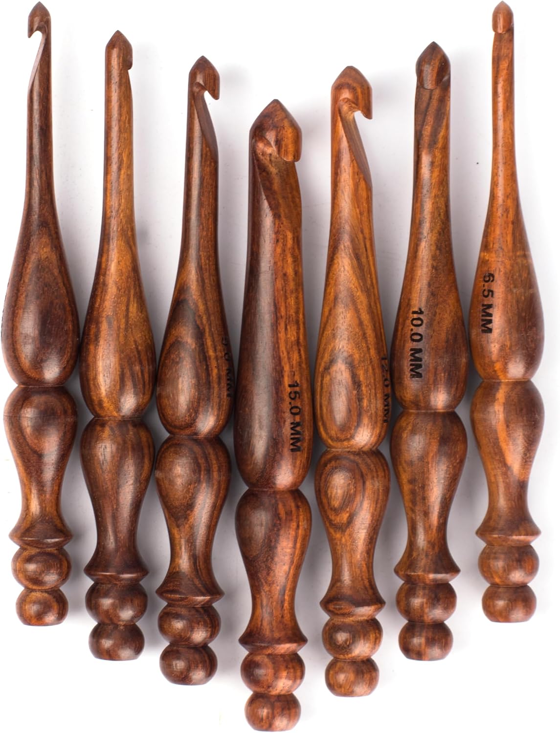 Wooden Large Crochet Hooks Set of 7 (6.5mm to 15mm) – Ergonomic Hooks