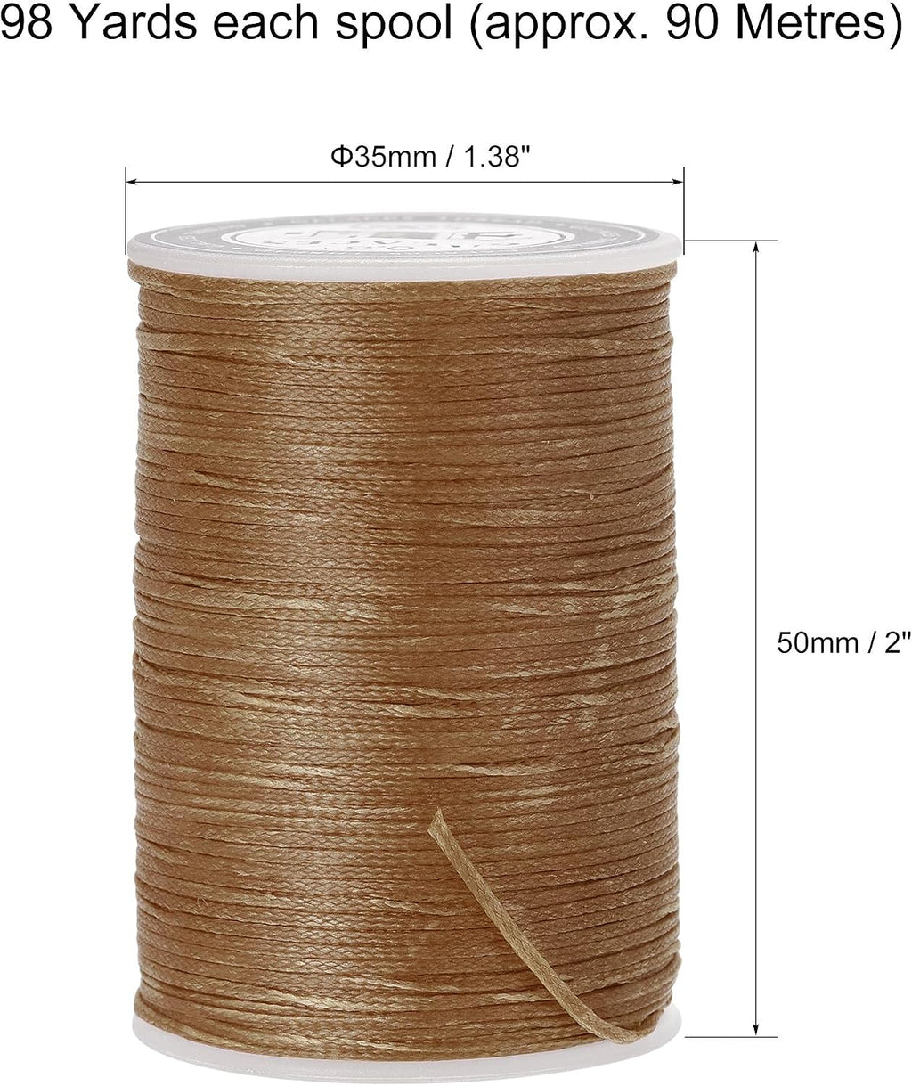 uxcell Leather Sewing Thread 98 Yards 150D/0.8mm Polyester Waxed Cord