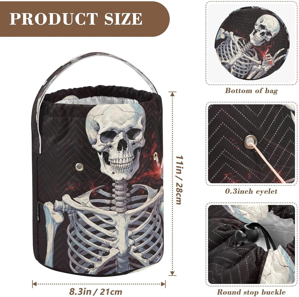 YETTASBIN Skeleton Yarn Storage Bag, Large Crochet Knitting Bag