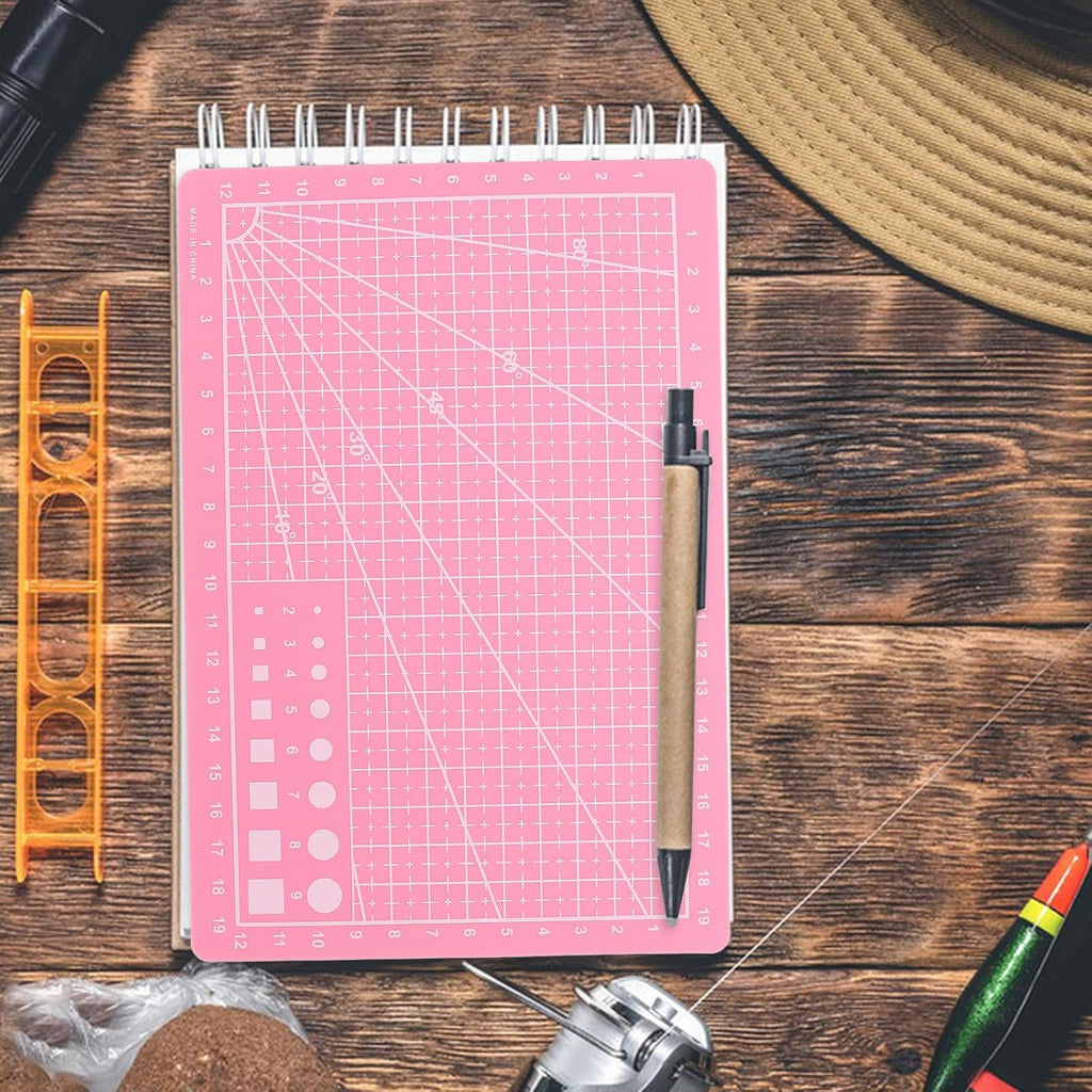 2pcs A5 Pink Double-sided Self-healing PVC Cutting Mat with Grid Lines