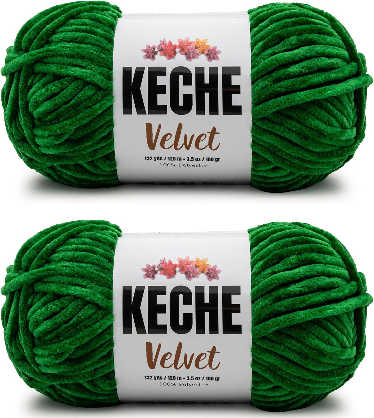 Keche Velvet Yarn for Crocheting, Soft Chenille Bulky Baby Blanket
